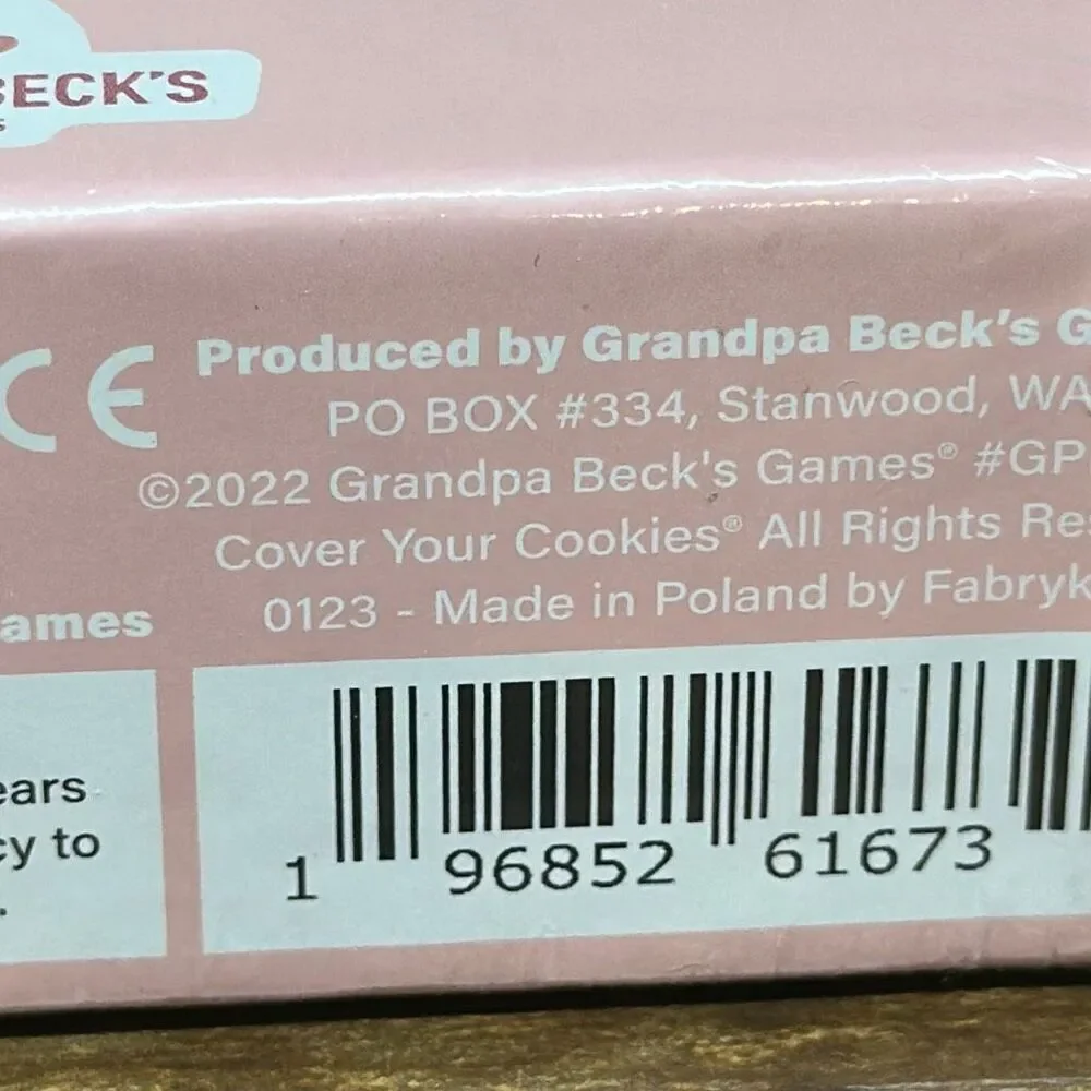Crumbl Cover Your Cookies Grandpa Becks Card‎ Game New In Sealed Box